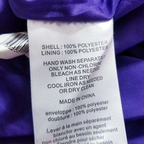 WHITE by Vera Wang Purple Regency Gown Dress One Shoulder Slit - Picture 10 of 11